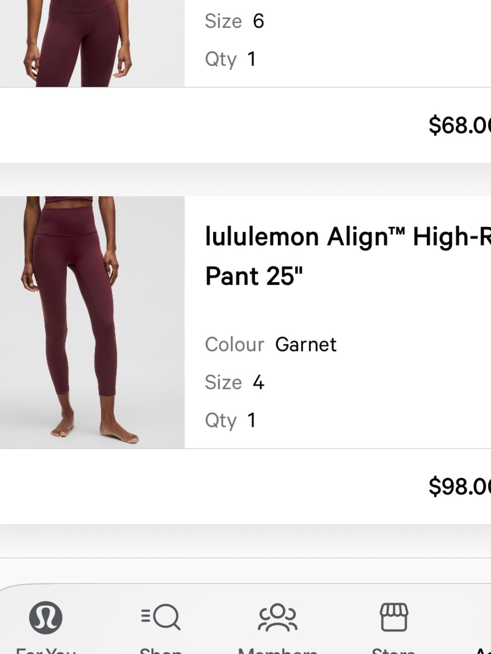 lululemon athletica Align High-Rise Legging — Garnet 25”